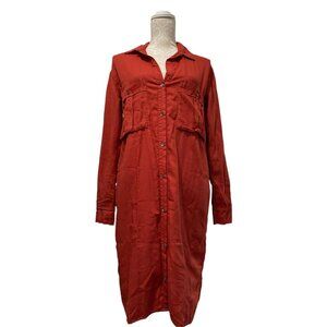 James Perse shirt dress size 2 medium Burnt Orange Long Sleeve Button Front EUC